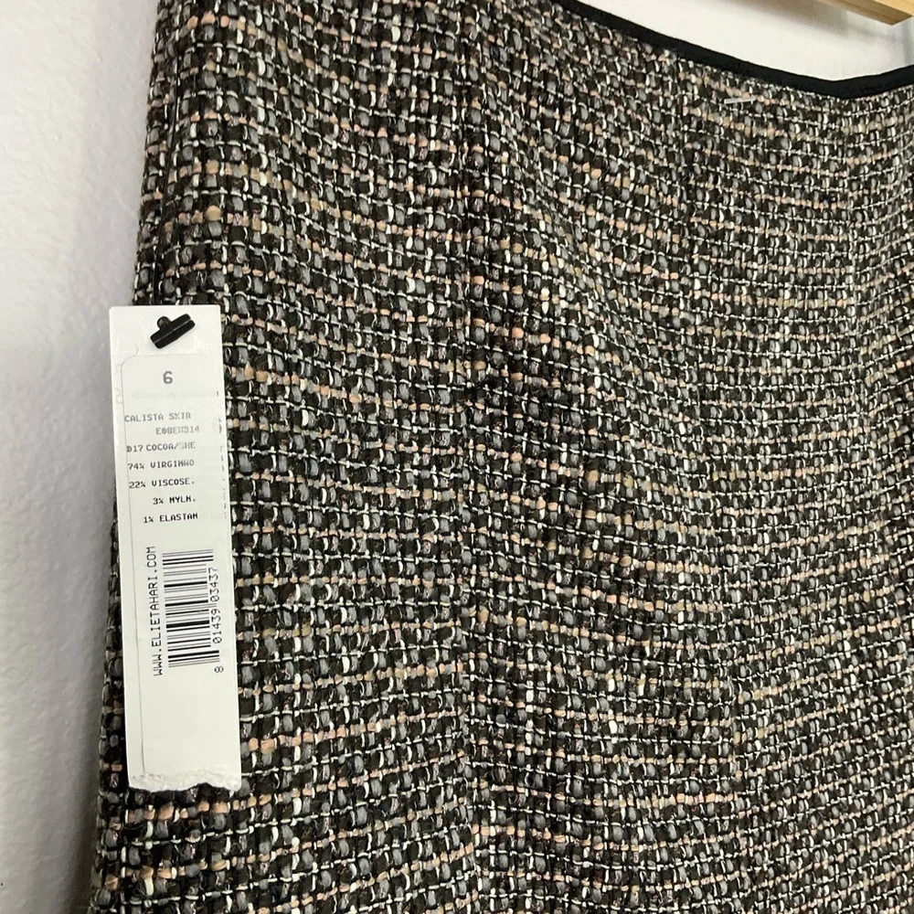 ElieTahari Calista Tweed Box‎ Pleat Skirt